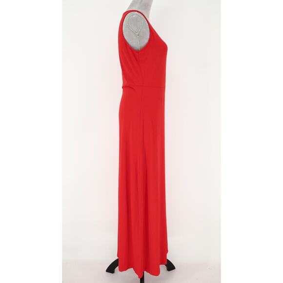 Vince Camuto Dress Womens Medium Red Maxi Stretch Knit Sleeveless Beach Resort - Picture 5 of 12